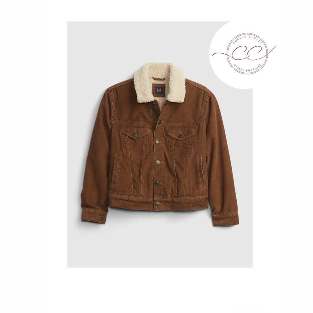 GAP Kids Sherpa-Lined Corduroy Icon Jacket